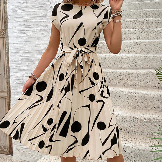 Pleated Dress Apricot