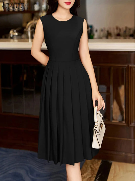 Pleated Dress Black