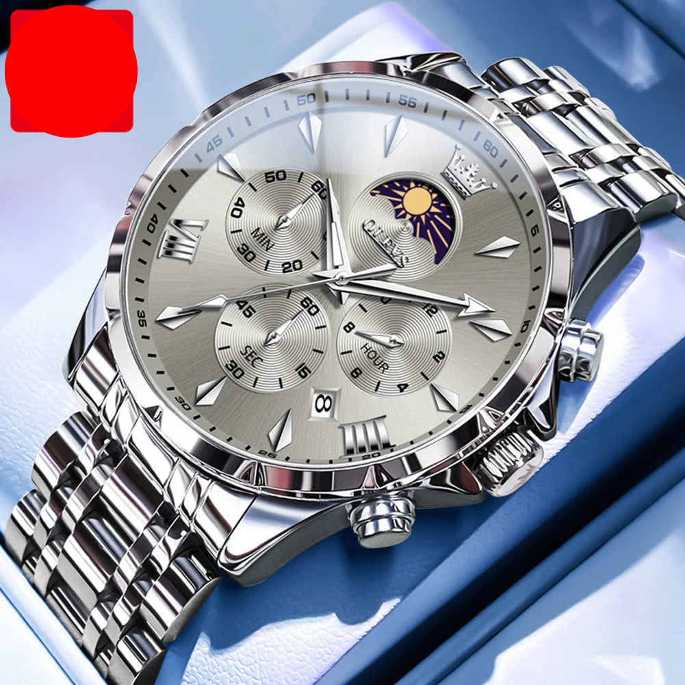 Men Watch Silver Grey