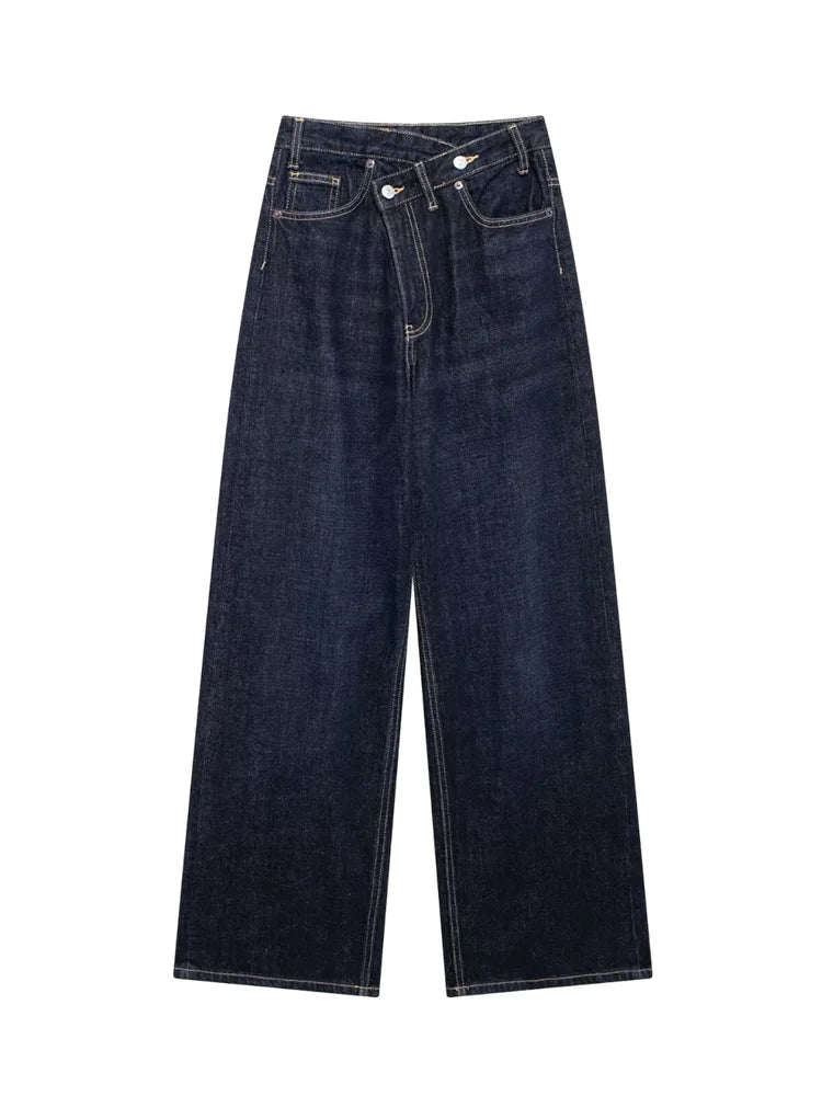 Asymmetric Jeans Deep Blue