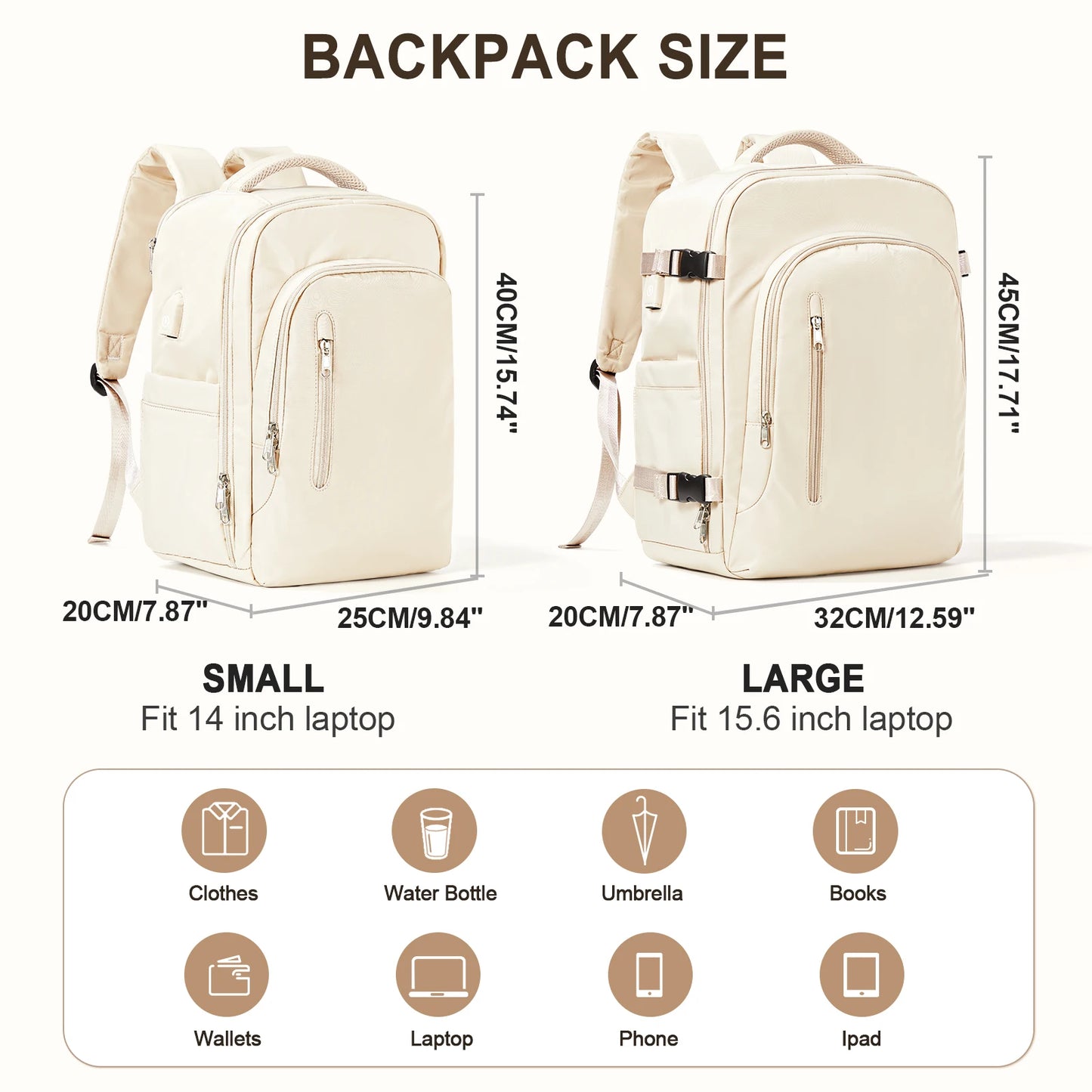Mochila de viaje Beige