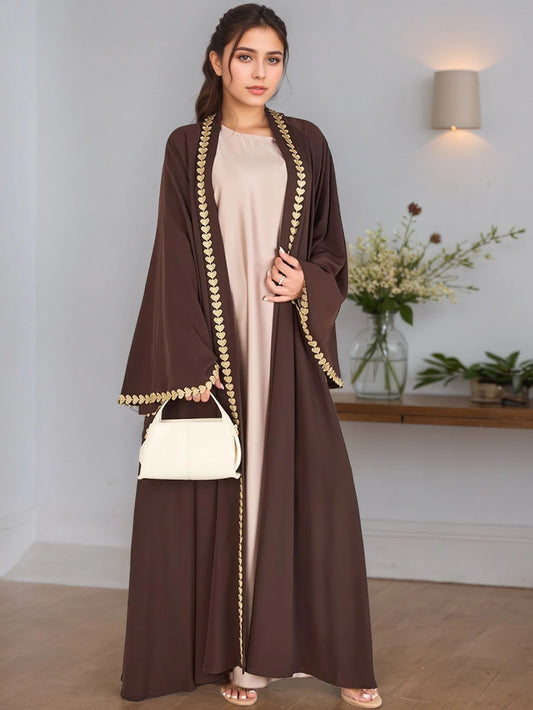 Cardigan Abaya Coffee