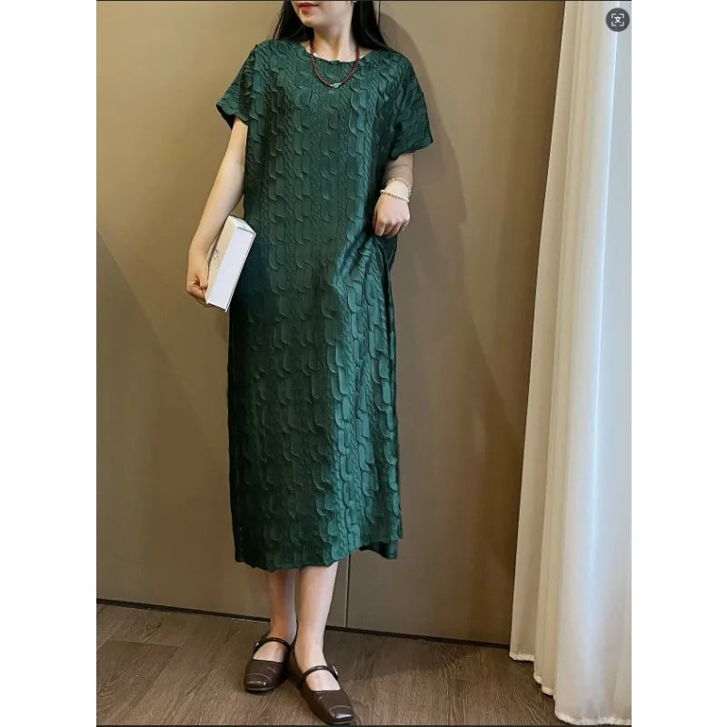 Pleated Dress Green