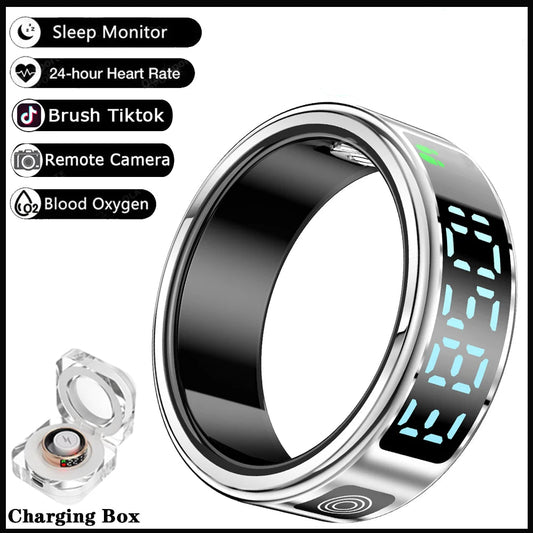 Smart Ring Silver Charging Box