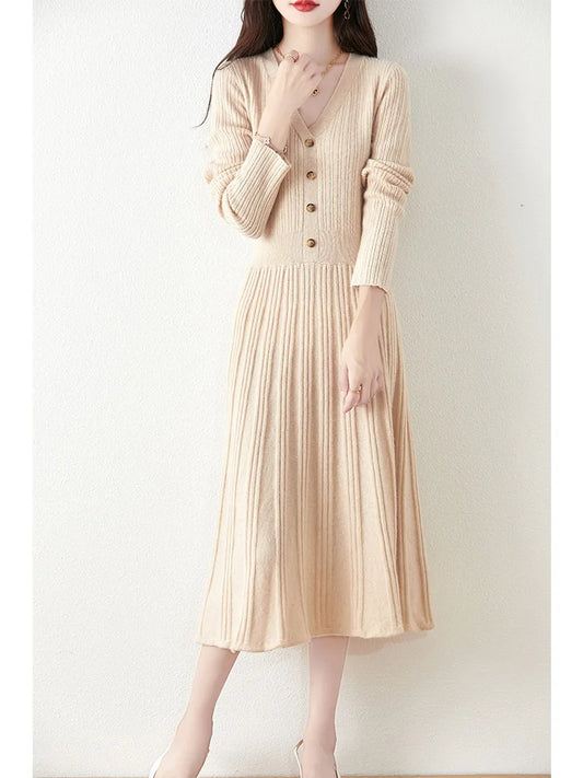 Wool Dress Beige