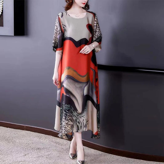 Vestido largo con color rojo para mujer