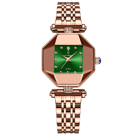 Ladies Watch Rose Gold Green