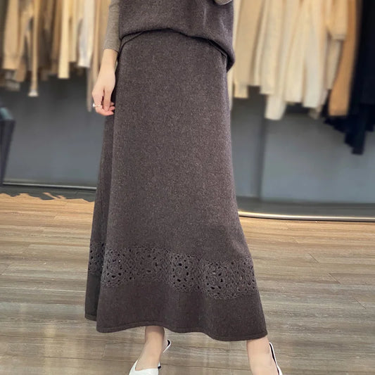 Falda Cashmere Dark Brown