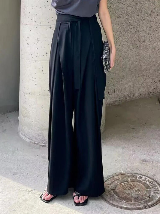 Pantalón ancho negro para mujer