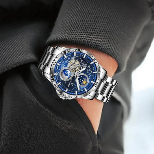 Mechanical Watch Silver Blue