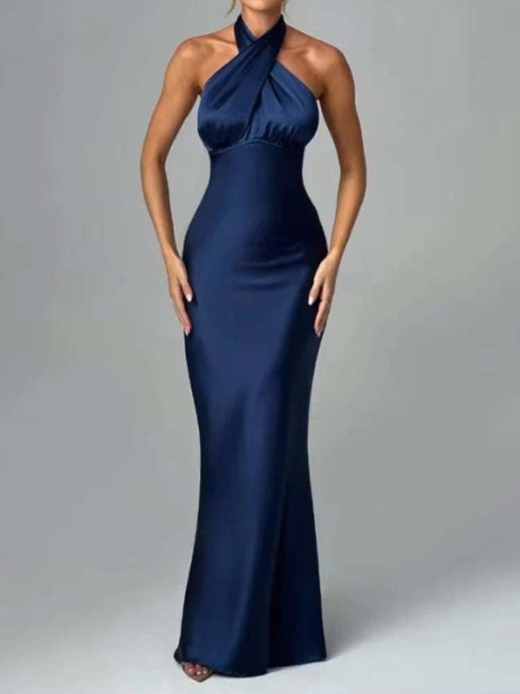 Satin Dress Blue