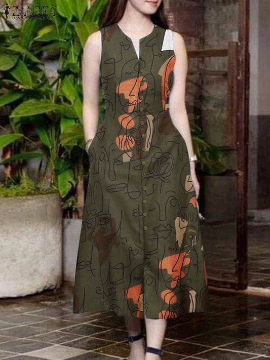 Summer Dress Dark Green