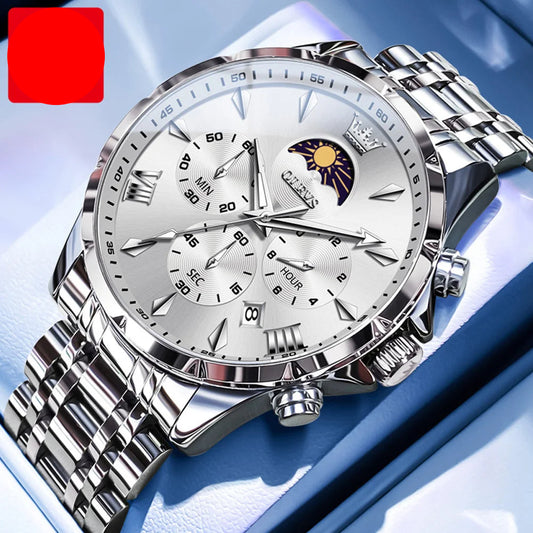 Men Watch Silver White
