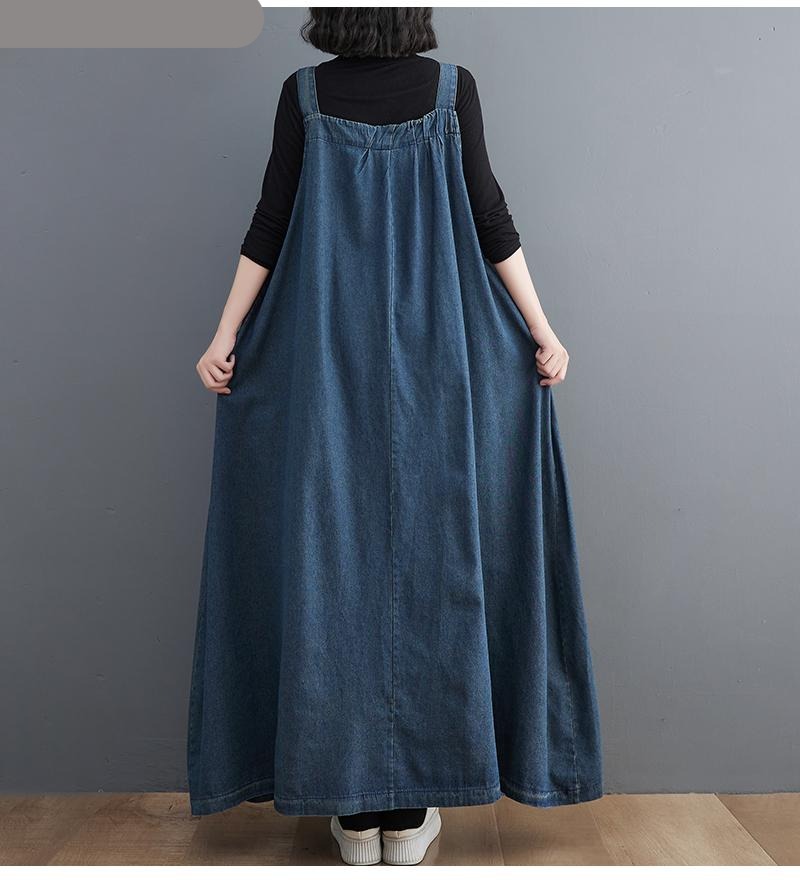 Denim Spaghetti Strap Sleeveless Temperament Dress