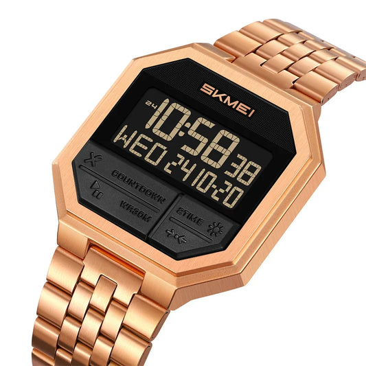 Digital Watch Rose Gold