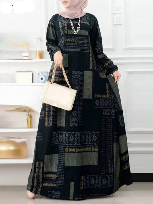 Printed Abaya Green