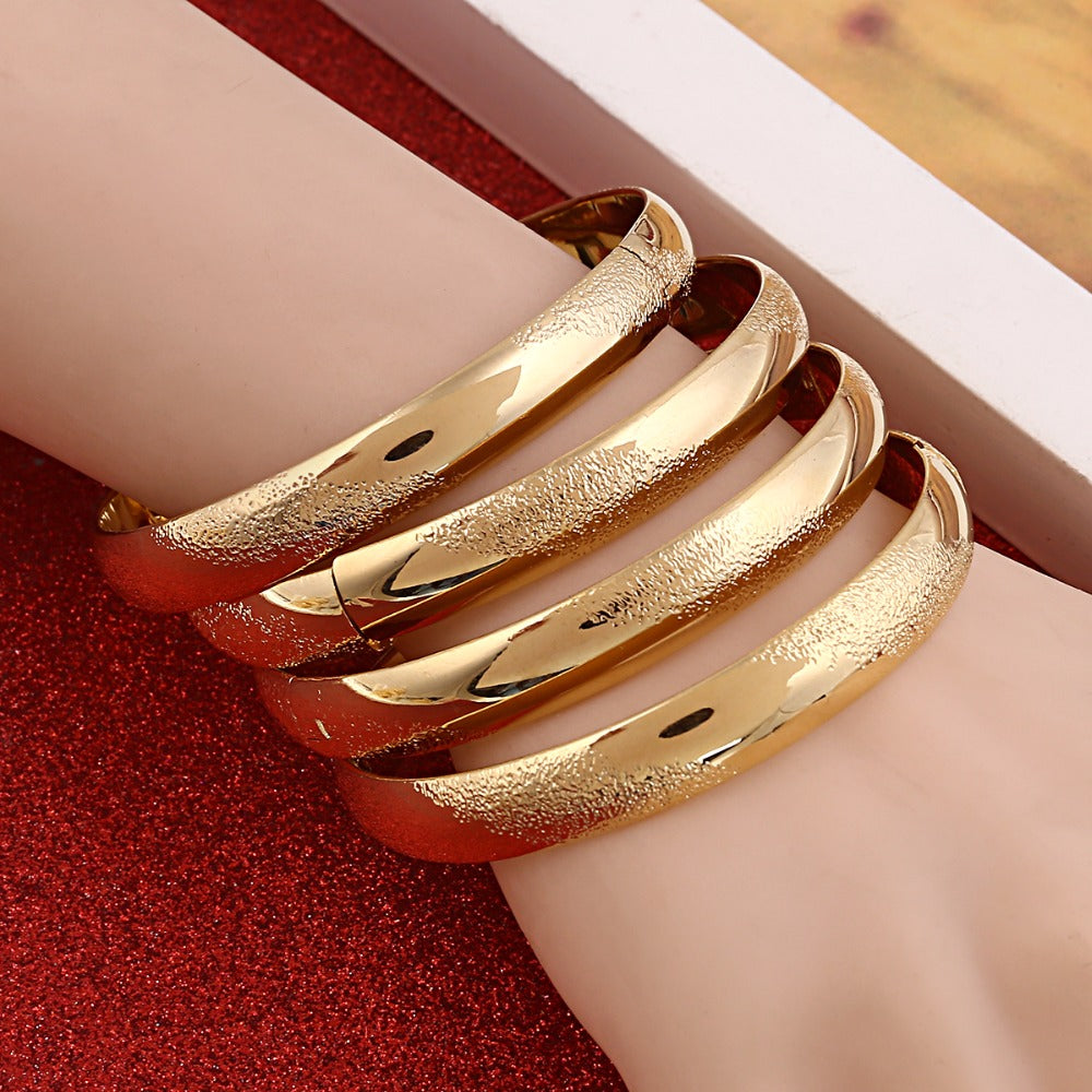 Morocco Gold Color Charm Bangles Wedding Jewelry