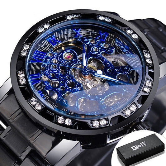 Brand Luxury Men's Mechanical Skeleton Wristwatch