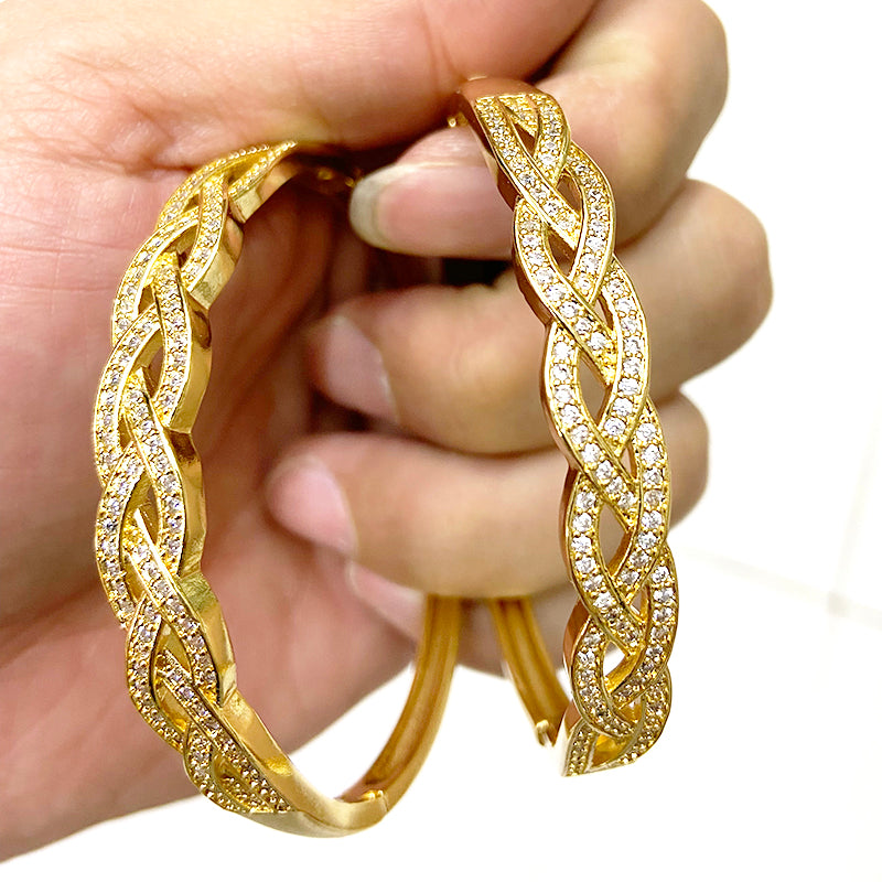 5 Pcs18K gold Plated Jewelry bangle Pave Zircon for women