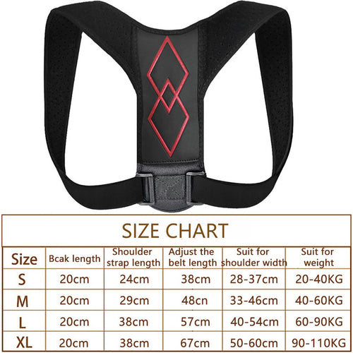 New Adjustable Posture Corrector Back Support Strap Brace Shoulder