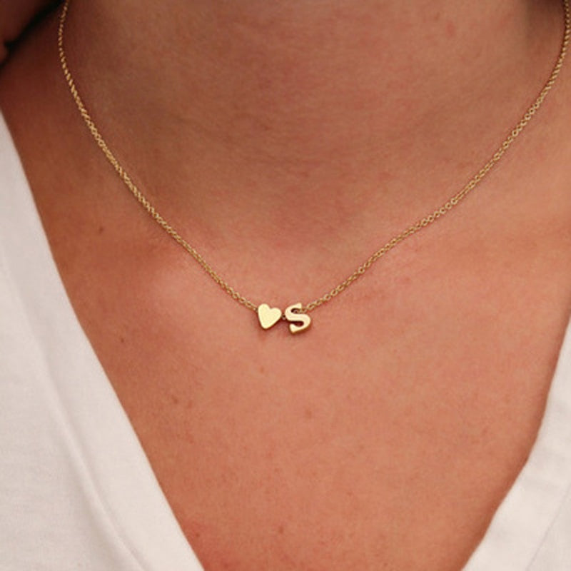 Necklace Gold Silver Color Letter Name Choker Necklace For Women