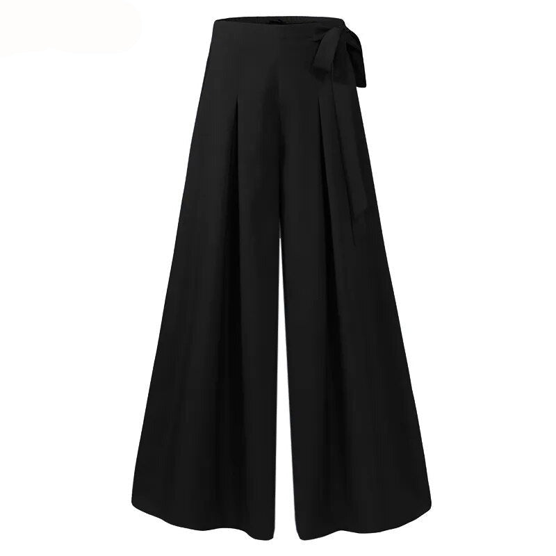 Pantalón ancho negro de moda para mujer