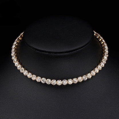 Bridal Fashion Crystal Rhinestone Choker Necklace Women