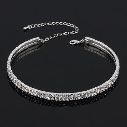 Bridal Fashion Crystal Rhinestone Choker Necklace Women