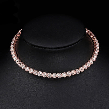 Bridal Fashion Crystal Rhinestone Choker Necklace Women