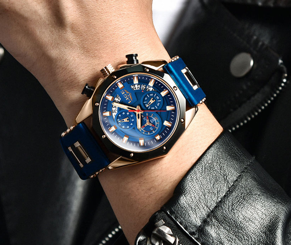 Quartz Date Clock Waterproof Wristwatch