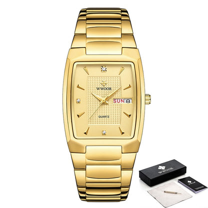 Luxury Stainless Steel Gold Mens Quartz Wrist Watches