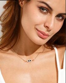 Tiny Heart Choker Necklace for Women Silver Color Chain Small