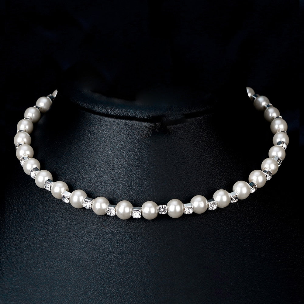 Bridal Fashion Crystal Rhinestone Choker Necklace Women