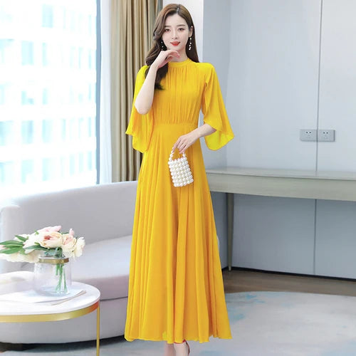 Chiffon Dress Yellow