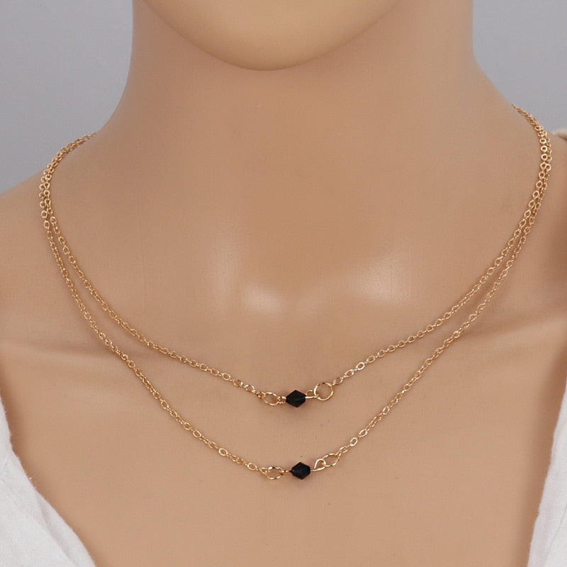 Tiny Heart Choker Necklace for Women Silver Color Chain Small