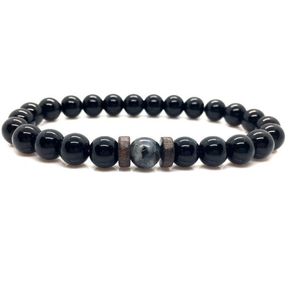 Lava Stone Men Bracelet Natural Moonstone Bead