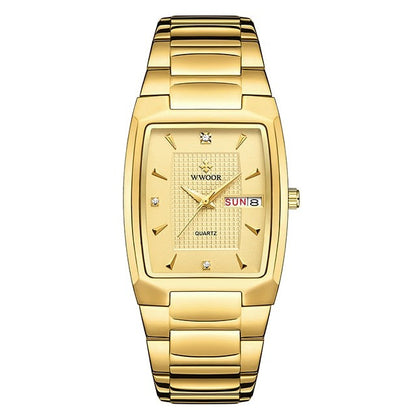 Luxury Stainless Steel Gold Mens Quartz Wrist Watches