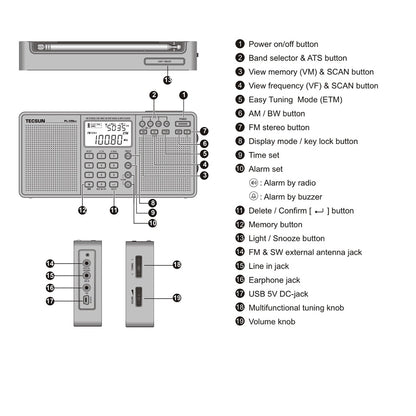 Stereo Radio FM Portable Full Band Digital Tuning