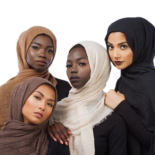 Muslim 70*175Cm Women Hijab Scarf Soft Cotton Headscarf