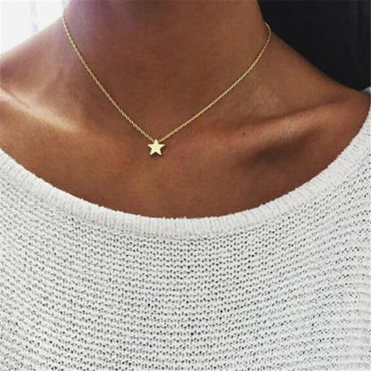 Tiny Heart Choker Necklace for Women Silver Color Chain Small