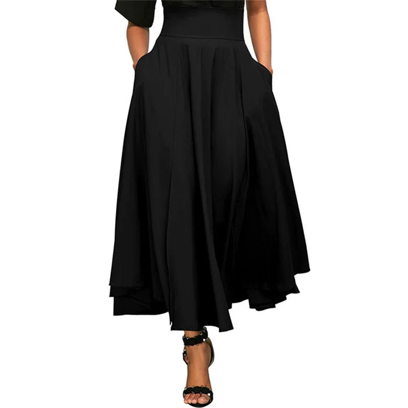 Falda plisada elegante negra