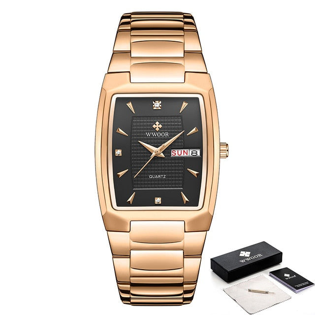 Luxury Stainless Steel Gold Mens Quartz Wrist Watches