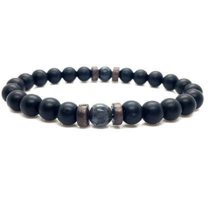 Lava Stone Men Bracelet Natural Moonstone Bead