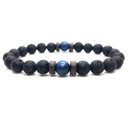 Lava Stone Men Bracelet Natural Moonstone Bead