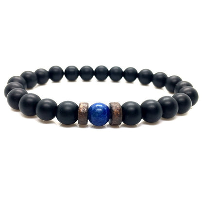 Lava Stone Men Bracelet Natural Moonstone Bead