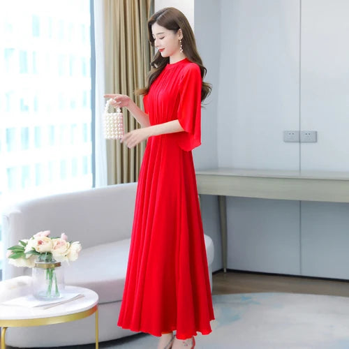 Chiffon Dress Red