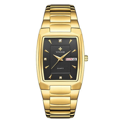 Luxury Stainless Steel Gold Mens Quartz Wrist Watches