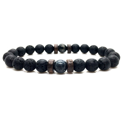 Lava Stone Men Bracelet Natural Moonstone Bead