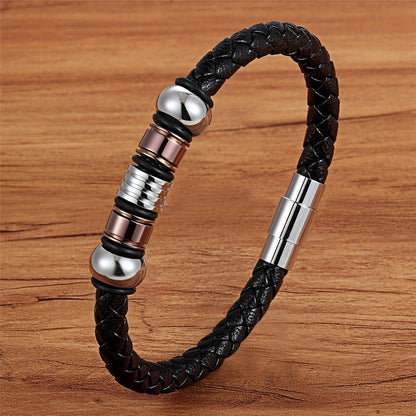 Leather Genuine Braided Punk Rock Bangles