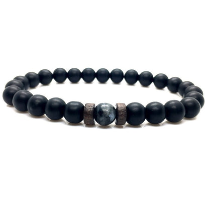 Lava Stone Men Bracelet Natural Moonstone Bead